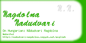 magdolna nadudvari business card